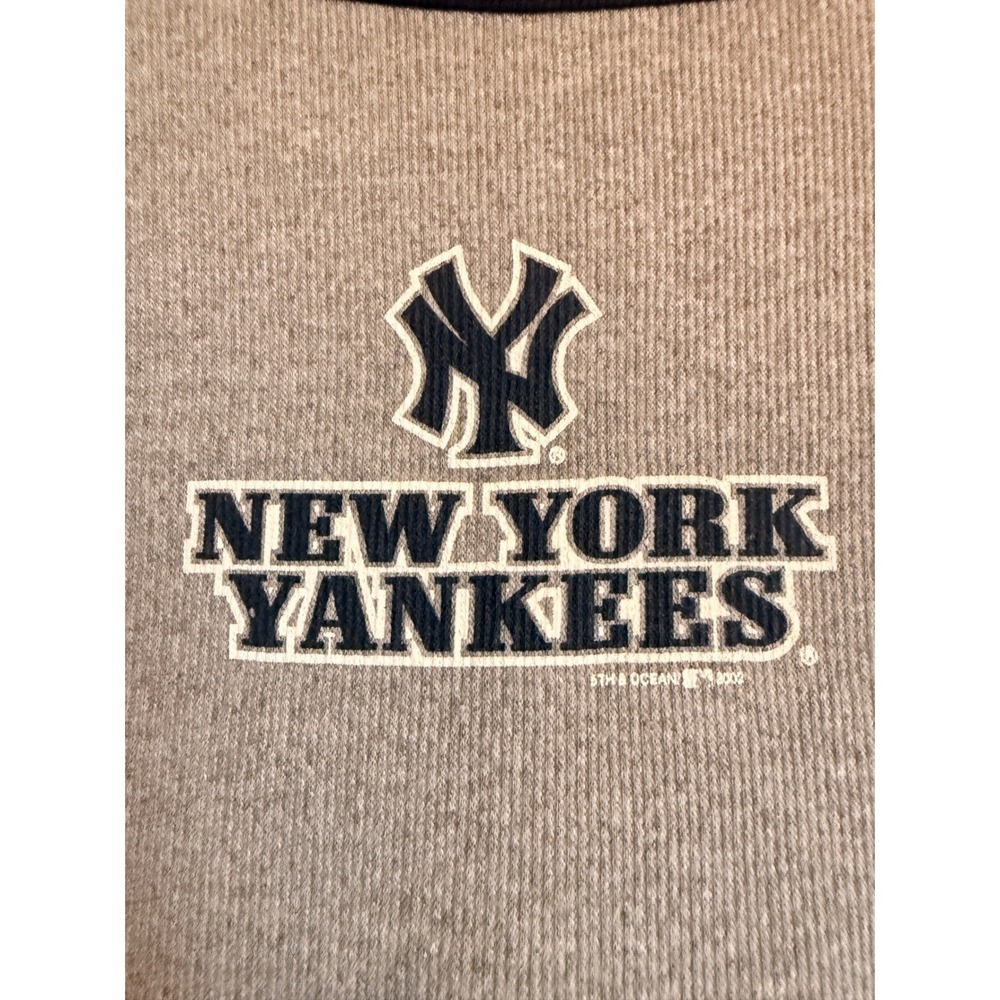 Vintage New York Yankees 5th & Ocean Sweatshirt Tan Navy Large Made in USA MLB